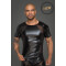 NOIR HANDMADE Herren T-Shirt aus Powerwetlook mit 3D Netzeins&auml;tzen schwarz