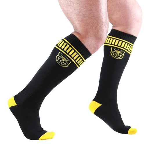 TOF Footish Socken schwarz/gelb L/XL