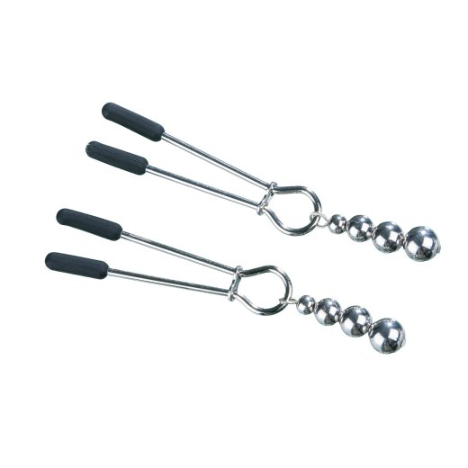 STEAMY SHADES Tweezer Nipple Clamps mit Metallperlen