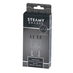 STEAMY SHADES Tweezer Nipple Clamps mit Metallperlen