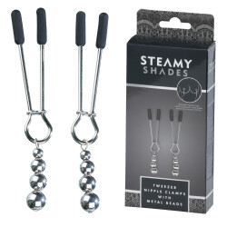 STEAMY SHADES Tweezer Nipple Clamps With Metal Beads