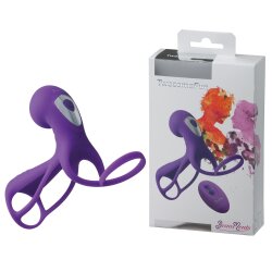 BEAUMENTS Twosome Fun Penis- und Hodenring mit Klitoris Stimulation Lila