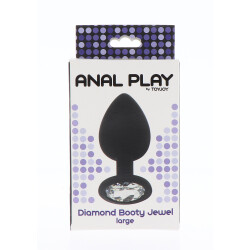 TOY JOY Analplug mit klarem Zierstein L Schwarz