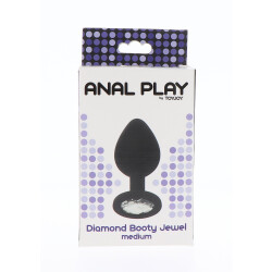 TOY JOY Analplug mit klarem Zierstein M Schwarz