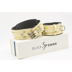 BLACK SWAN Oberschenkelfesseln Black &amp; Vanilla S