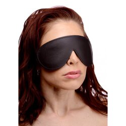 STRICT Wattierte Augenbinde Leder mit Gummiband schwarz