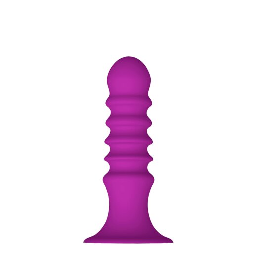 DREAM TOYS Silikon Plug gerippt 13,5 cm &Oslash; 3,5 cm purple