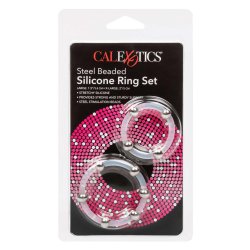 CALEXOTICS Steel Beaded Penisring-Set aus Silikon