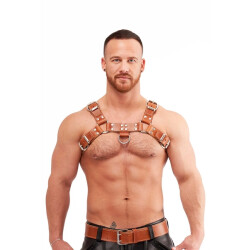 MR.B Leather Chest Harness Saddle Leather Brown S