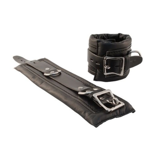 MR.B Premium Leder Fussfesseln Schwarz