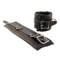 MR.B Premium Leder Fussfesseln Schwarz