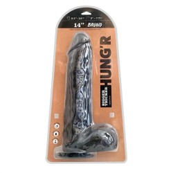 HUNGR Riesendildo Bruno 36 cm x 7,7 cm aus PVC Schwarz