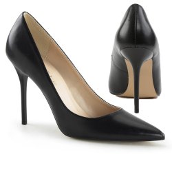 PLEASER High Heel Pointed-Toe Pump aus Leder Schwarz