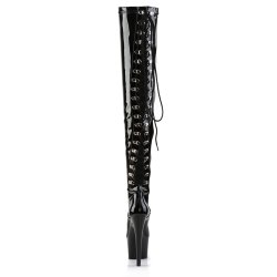 PLEASER DELIGHT-3063 Stiefel aus Lack Schwarz