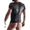 REGNES FETISH PLANET Mesh &amp; Wetlook T-Shirt Schwarz