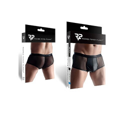 REGNES FETISH PLANET Mesh &amp; Wetlook Shorts Schwarz XL