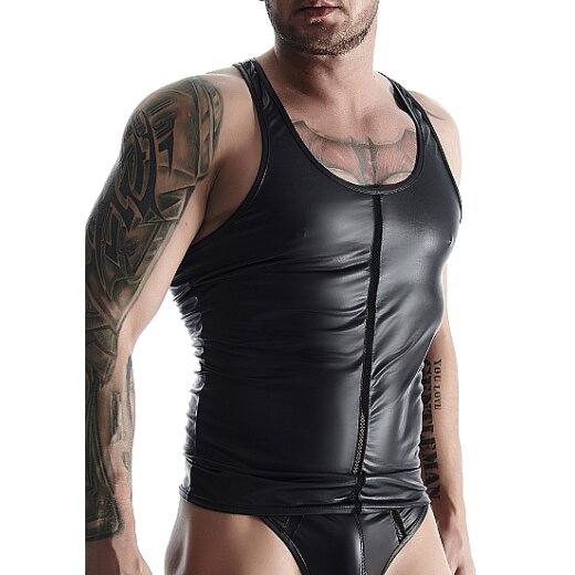 REGNES FETISH PLANET Wetlook Tank Top Schwarz