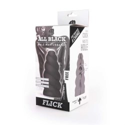 ALL BLACK Flick Real Skin Masturbator