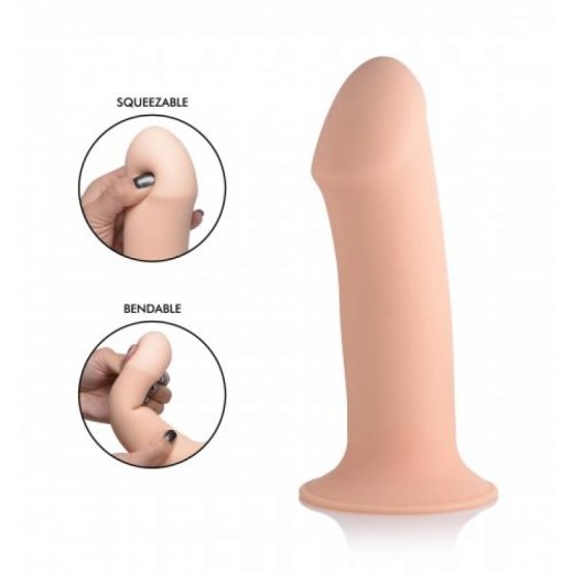 SQUEEZE-IT Flexibler Dildo aus Silikon Beige