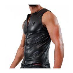 TOF Fetish Tank Top mit Reissverschluss Schwarz