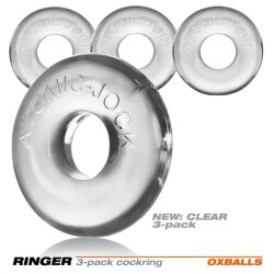OXBALLS Ringer 3-er Pack Penisringe aus FLEX-TPR Silikon transparent