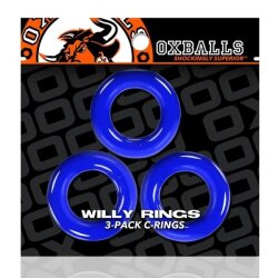 OXBALLS Willy 3-er Pack Penisringe aus FLEX-TPR Blau