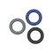 CALEXOTICS Link Up Ultra-Soft Extreme Penisring Set blau/grau/schwarz
