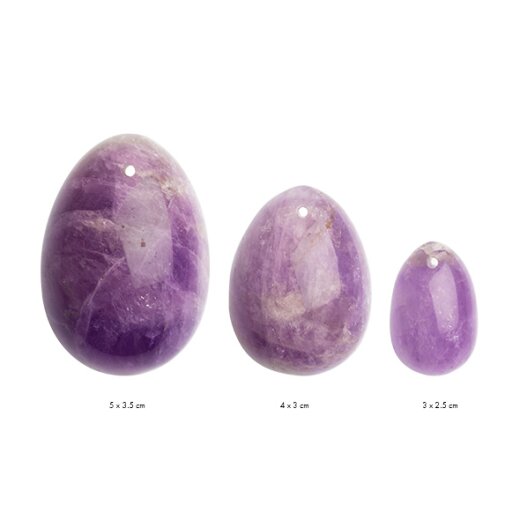 LA GEMMES Yoni Eier aus Amethyst 3er-Set