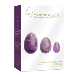 LA GEMMES Yoni Eier aus Amethyst 3er-Set