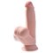 KING COCK PLUS 3D Dildo mit schwingenden Hoden &amp; Saugfuss Beige 21,5 cm