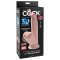 KING COCK PLUS 3D Dildo mit schwingenden Hoden &amp; Saugfuss Beige 21,5 cm