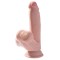 KING COCK PLUS 3D Dildo mit schwingenden Hoden &amp; Saugfuss Beige 21,5 cm