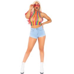 LEG AVENUE Oberteil mit Regenbogenfarben One-Size