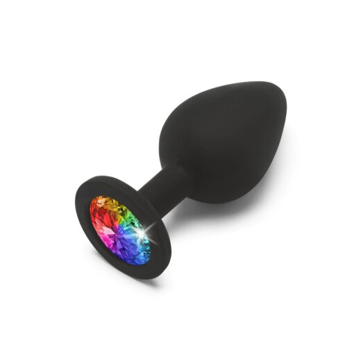 TOY JOY Rainbow Booty Jewel Anal-Plug aus Silikon Medium Schwarz