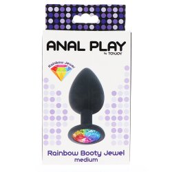 TOY JOY Rainbow Booty Jewel Anal-Plug aus Silikon Medium Schwarz