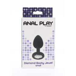 TOY JOY Analplug mit klarem Zierstein S Schwarz