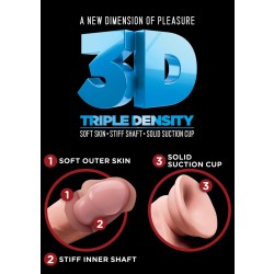 KING COCK Dildo 3D Triple Density Flesh 28cm