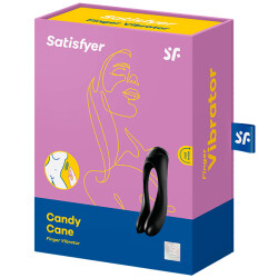 SATISFYER Candy Cane Finger Vibrator Schwarz