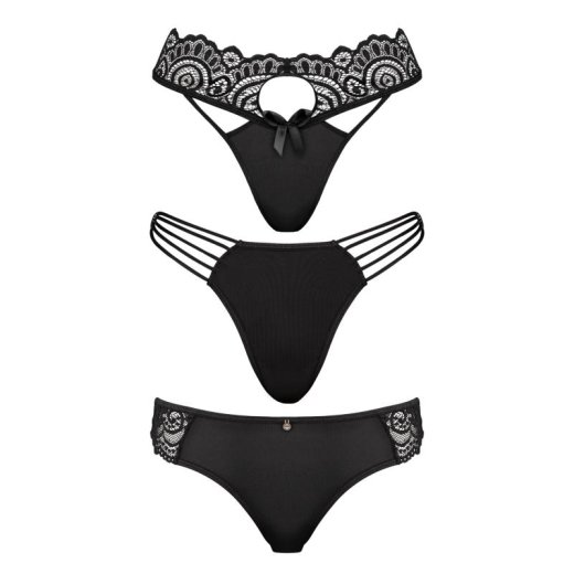 UNDERNEATH Coco 3er Set String Schwarz