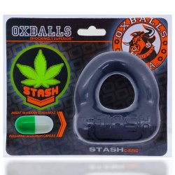 OXBALLS Stash Penisring mit Kapseltasche Schwarz