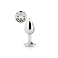 DREAM TOYS Plug aus Aluminium &amp; Zierstein S Silber Klar