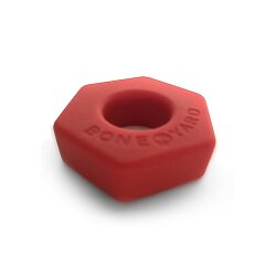 BONEYARD Penis- oder Hodenring Bust a Nut aus Silikon Rot