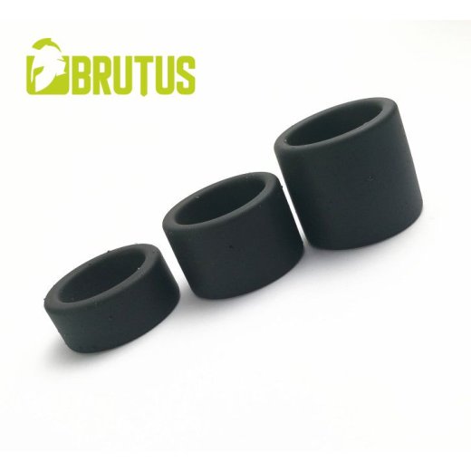 BRUTUS Hodenstretcher Squeezer Ball Tugger aus Silikon 4,0x3,4 cm Schwarz