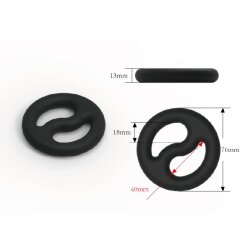 BRUTUS Penis &amp; Hodenring Ying Yang aus Silikon, Schwarz