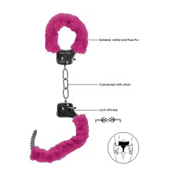 OUCH Pleasure Handschellen Furry Pink