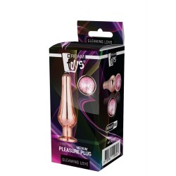 DREAM TOYS Pleasure Plug mit Zierstein Medium Ros&eacute; Gold