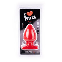 I LOVE BUTT Anal Plug Spade &Oslash; 9,0 cm aus PVC L Rot