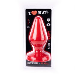 I LOVE BUTT Anal Plug Classic &Oslash; 9,0 cm aus PVC XXL Rot