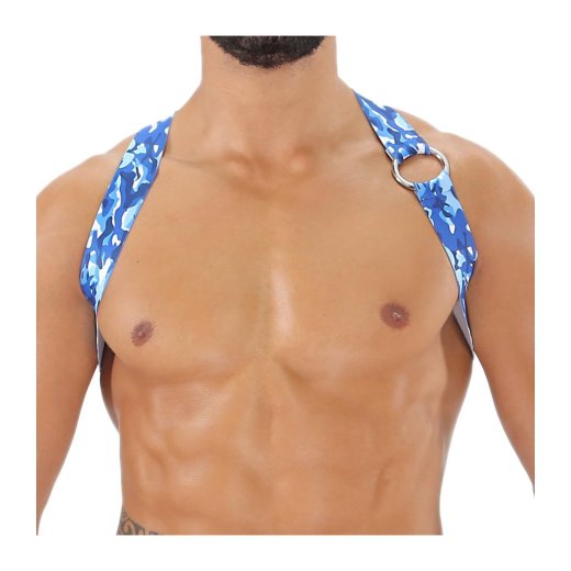 TOF Elastisches Harness Party Boy Blau Camo