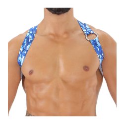 TOF Elastisches Harness Party Boy Blau Camo